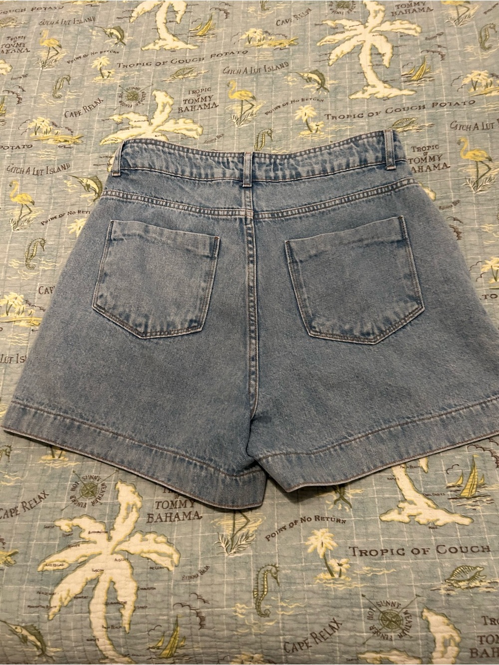 Women's Mid-Rise Light Blue Denim Shorts